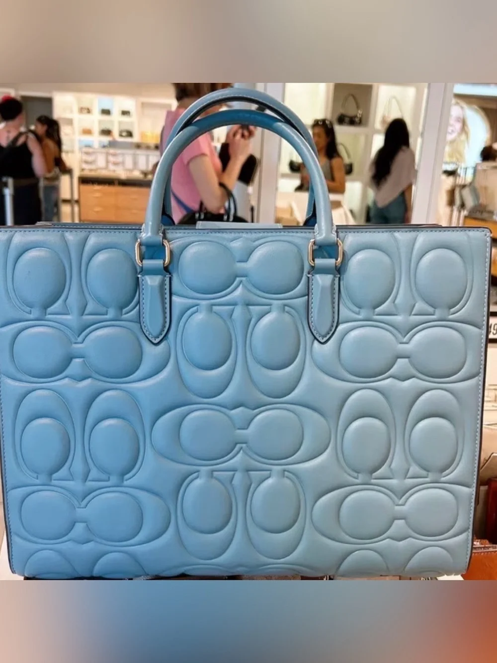 NWT Coach Maggie Tote & Matching Medium Corner Zip Wallet Set – Azure Blue